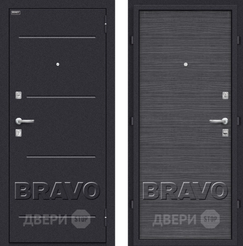 Входная металлическая Дверь Bravo Оптим Кобра Black Wood в Дмитрове