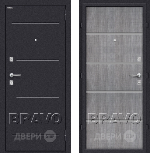 Входная металлическая Дверь Bravo Оптим Лайн Грей в Дмитрове