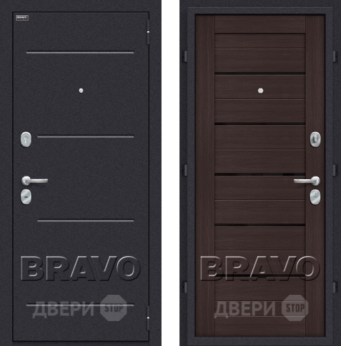 Входная металлическая Дверь Bravo Оптим Техно Венге в Дмитрове