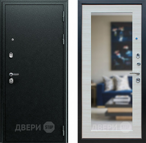 Входная металлическая Дверь Йошкар Next-1 с зеркалом Акация светлая в Дмитрове
