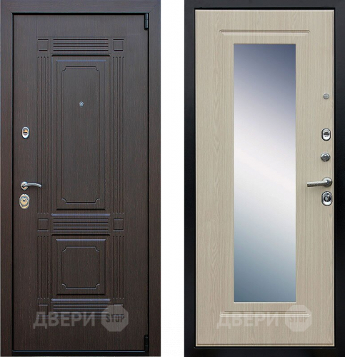 Дверь Йошкар Викинг с зеркалом Белёный  дуб в Дмитрове