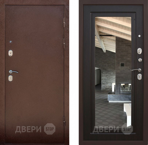 Входная металлическая Дверь Снедо Сити Венге с зеркалом в Дмитрове
