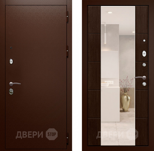 Входная металлическая Входная дверь с зеркалом Райтвер Президент Венге в Дмитрове