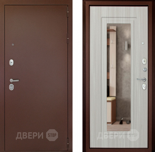 Входная металлическая Дверь (Дверной Континент) Гарант - 1 Зеркало Сандал белый в Дмитрове