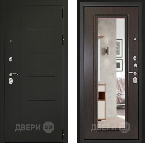 Входная металлическая Дверь (Дверной Континент) Сити - Z 3К с зеркалом Венге в Дмитрове