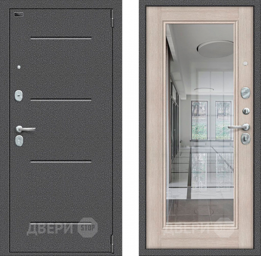 Дверь Bravo Porta S-2 104/П61 с зеркалом Капучино в Дмитрове
