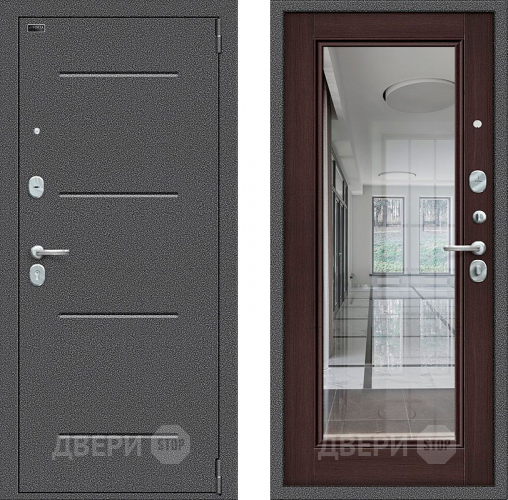 Дверь Bravo Porta S-2 104/П61 с зеркалом венге в Дмитрове