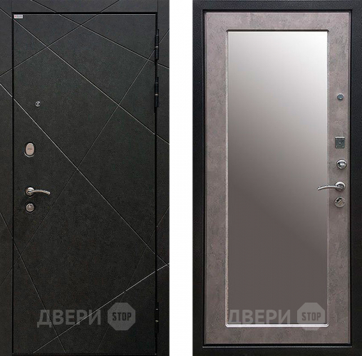 Дверь Ратибор Эстет 3К с зеркалом Бетон светлый в Дмитрове