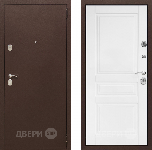 Входная металлическая Дверь Престиж Трио Белый матовый в Дмитрове