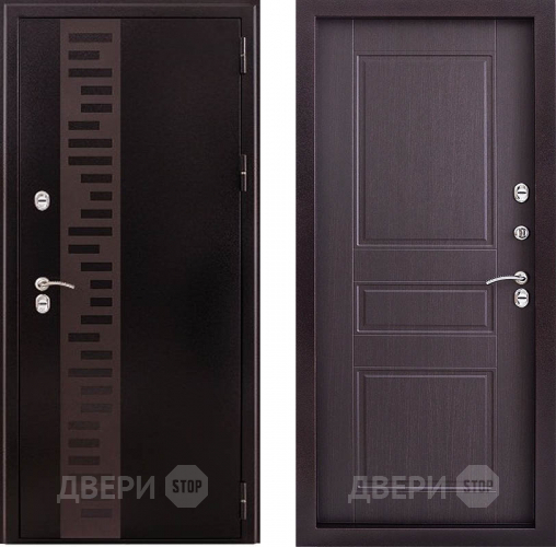 Дверь Заводская Урал с декором Термо Венге (с терморазрывом) в Дмитрове