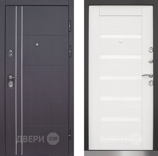 Входная металлическая Дверь Техно 01 винорит венге/лиственница белая в Дмитрове