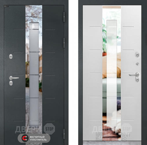 Входная металлическая Дверь Лабиринт (LABIRINT) Тундра с терморазрывом и стеклопакетом в Дмитрове