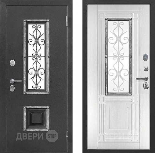 Входная металлическая Дверь Цитадель Венеция Серебро/ Белый ясень в Дмитрове