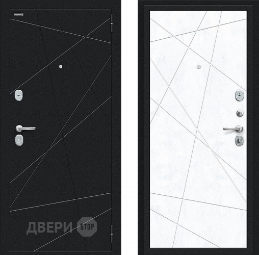Дверь Bravo Граффити-5 Букле черное/Snow Art в Дмитрове