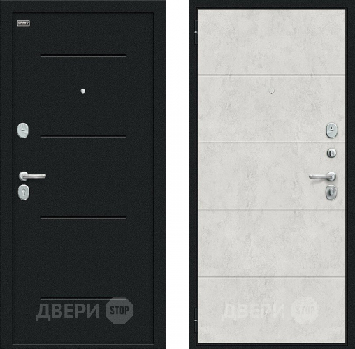 Дверь внутреннего открывания Bravo Граффити-1 Инсайд Букле черное/Look Art в Дмитрове
