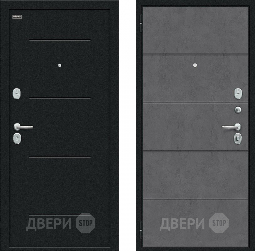 Дверь внутреннего открывания Bravo Граффити-1 Инсайд Букле черное/Slate Art в Дмитрове