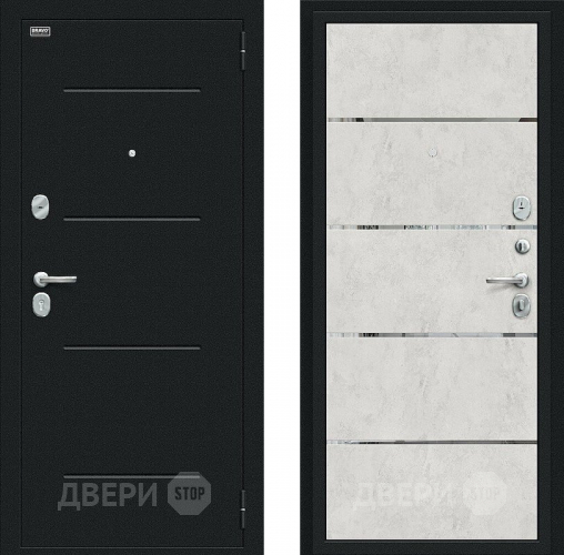 Входная металлическая Дверь Bravo Лайн Букле черное/Look Art в Дмитрове