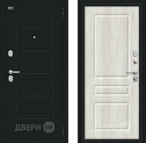 Входная металлическая Дверь Bravo Пик Букле черное/Casablanca в Дмитрове
