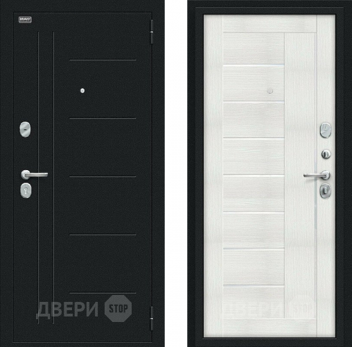 Входная металлическая Дверь Bravo Проф Букле черное/Bianco Veralinga в Дмитрове