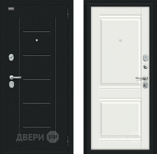Входная металлическая Дверь Bravo Некст Kale Букле черное/Off-white в Дмитрове