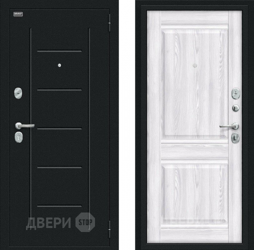 Входная металлическая Дверь Bravo Некст Kale Букле черное/Riviera Ice в Дмитрове