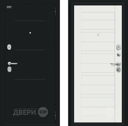 Входная металлическая Дверь Bravo Сити Kale Букле черное/Off-white в Дмитрове