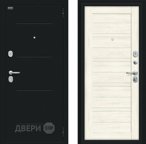 Входная металлическая Дверь Bravo Сити Kale Букле черное/Nordic Oak в Дмитрове
