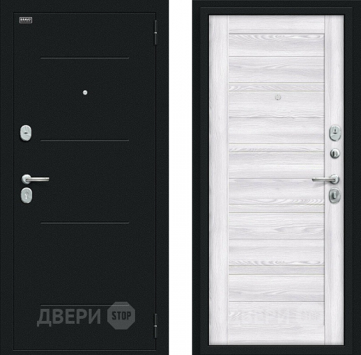 Входная металлическая Дверь Bravo Сити Kale Букле черное/Riviera Ice в Дмитрове