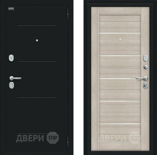 Дверь Bravo Техно Kale Букле черное/Cappuccino Veralinga в Дмитрове