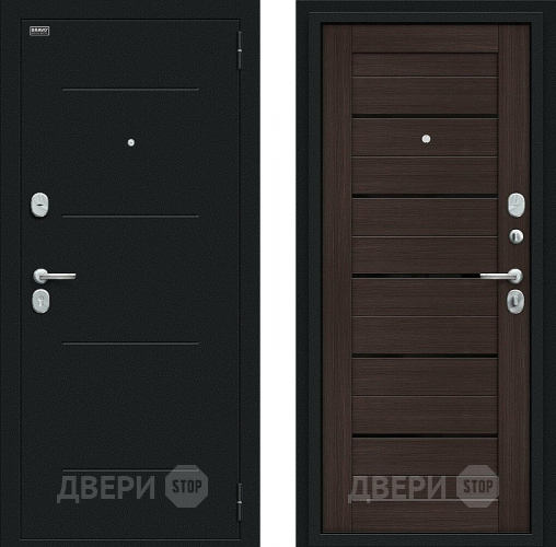 Дверь Bravo Техно Kale Букле черное/Wenge Veralinga в Дмитрове