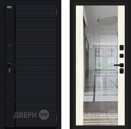 Входная металлическая Дверь Bravo Лайнер-3 Total Black/Nordic Oak в Дмитрове