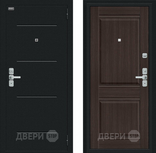 Входная металлическая Дверь Bravo Нео Букле черное/Wenge Veralinga в Дмитрове