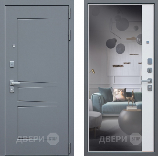 Входная металлическая Дверь Йошкар Челси с зеркалом в Дмитрове