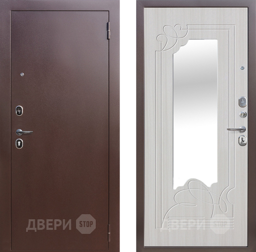 Входная металлическая Дверь Цитадель Ампир Зеркало Белый ясень в Дмитрове