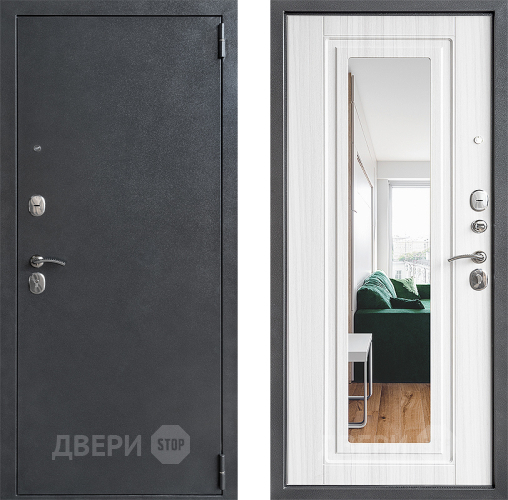 Входная металлическая Дверь Дверной Континент ДК-70 Зеркало Лиственница в Дмитрове