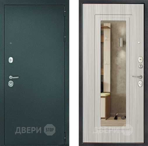 Входная металлическая Дверь Дверной Континент Рубикон Серебро Зеркало Сандал в Дмитрове