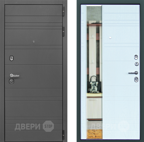 Входная металлическая Дверь Дверной Континент Новелло Белый браш в Дмитрове