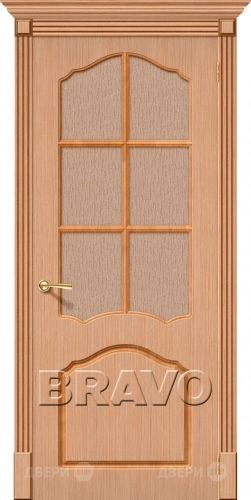 Межкомнатная дверь со стеклом Каролина (Дуб) в Дмитрове