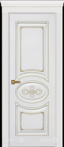 Межкомнатная дверь Дверь Премьер ДГ, белая эмаль, патина золото в Дмитрове