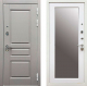 Входная металлическая Дверь Ратибор Лондон 3К с зеркалом Грей софт/Белый софт в Дмитрове