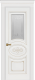 Межкомнатная дверь Дверь Премьер ДО, белая эмаль, патина золото, мателюкс с фрезеровкой в Дмитрове