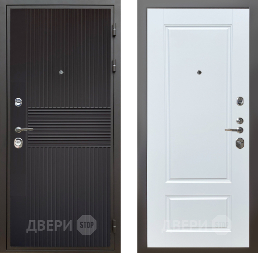 Дверь Шелтер (SHELTER) Комфорт Черная шагрень 4 Белый матовый в Дмитрове