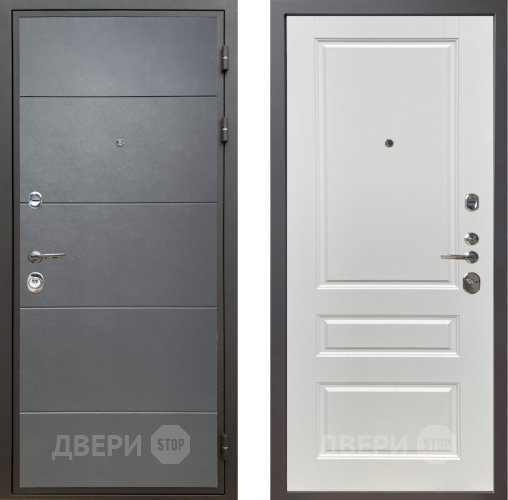 Входная металлическая Дверь Шелтер (SHELTER) Комфорт Лофт графит 1 Белый ясень в Дмитрове