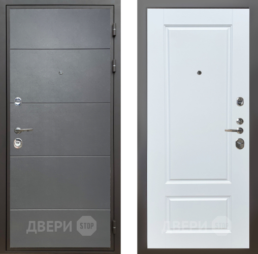 Дверь Шелтер (SHELTER) Комфорт Лофт графит 4 Белый матовый в Дмитрове