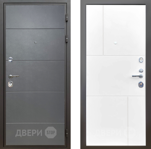 Дверь Шелтер (SHELTER) Комфорт Лофт графит 8 Белый матовый в Дмитрове