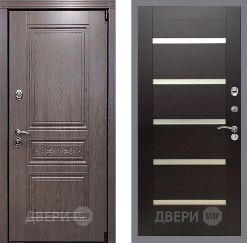 Дверь Рекс (REX) Пренмиум-S СБ-14 стекло белое венге поперечный в Дмитрове