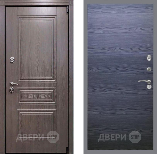 Входная металлическая Дверь Рекс (REX) Пренмиум-S GL Дуб тангенальный черный в Дмитрове