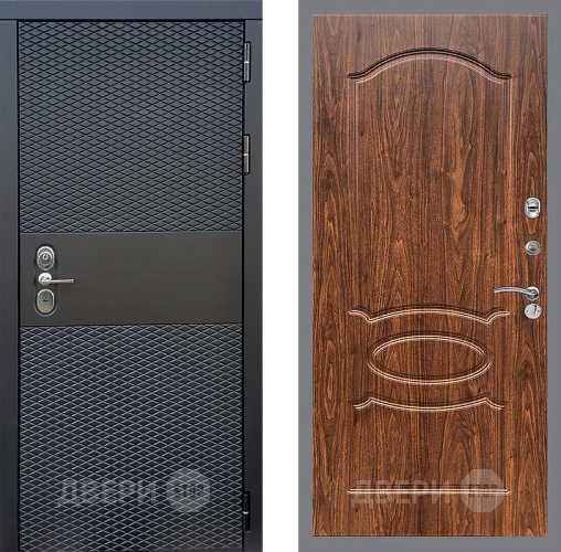 Входная металлическая Дверь Стоп БЛЭК CISA ФЛ-128 орех тисненый в Дмитрове