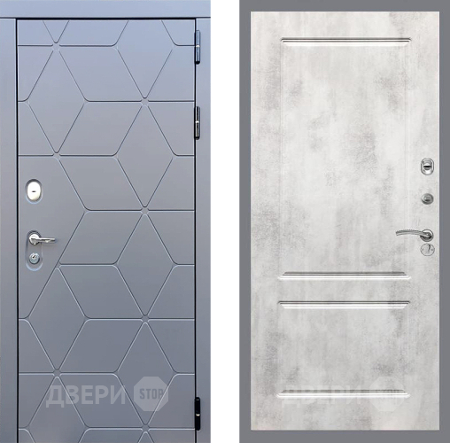 Входная металлическая Дверь Стоп КОСМО ФЛ-117 Бетон светлый в Дмитрове