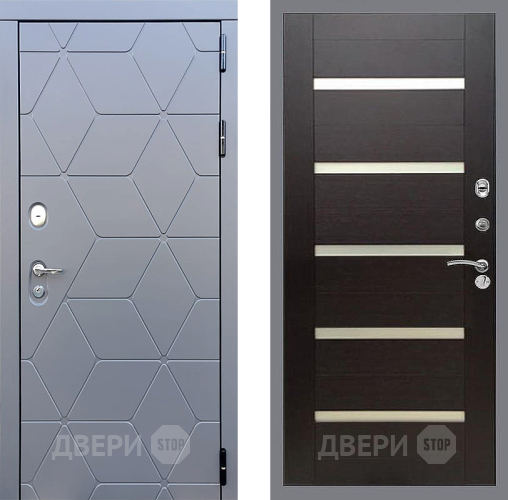 Входная металлическая Дверь Стоп КОСМО СБ-14 венге поперечный в Дмитрове
